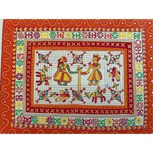 RARE unique Raj Handy Crafts Folk Art Middle East set of six plastic placemats g
